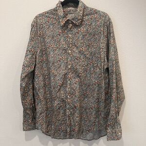 J. Crew Men’s Floral Long Sleeve Button Down Shirt Sz L Floral  Relaxed Fit
